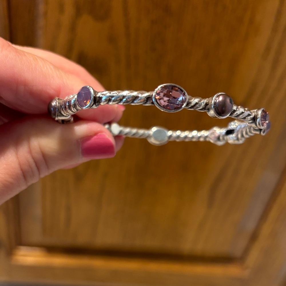 Elegant Silver and Purple Bracelet